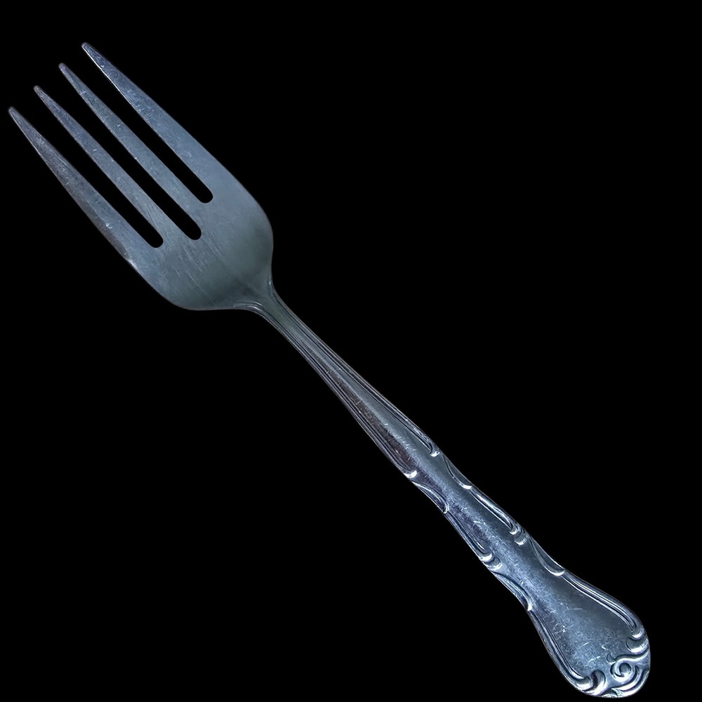 York by‎ Delco Stainless Steel Fork Japan Scroll Pattern Vintage Flatware 7.25in